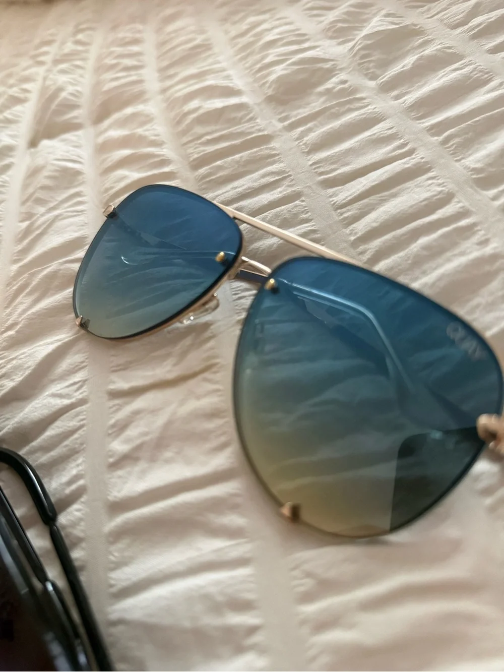 Quay Aviator Sunglasses Duo - Blue Gradient & Black Gradient Lenses